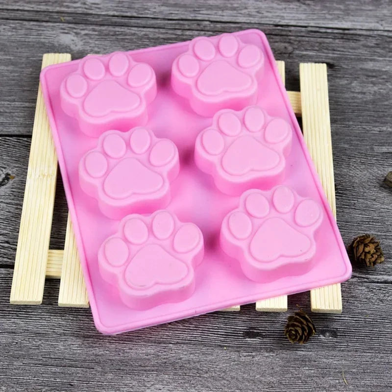 Food Grade Silicone Fondant Dog Footprint Cake Molds Cupcake Cookie Cat Paw Feet Mould Handmade Soap Mold Kitchen Baking Tool