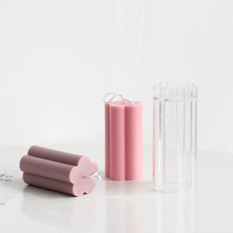 Candle Molds Plum Blossom Mold Clear Plastic Candle Making Tool Column Mold for Candles Making