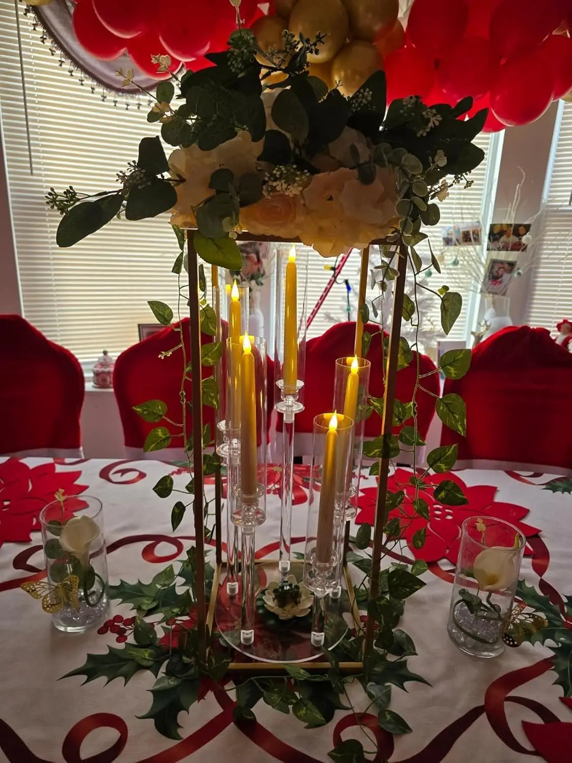 20PCS Acrylic Candlestick Holder for Table Centerpiece 5 Arm Clear Candelabra Wedding Centerpiece for Party fit 0.8 led candle