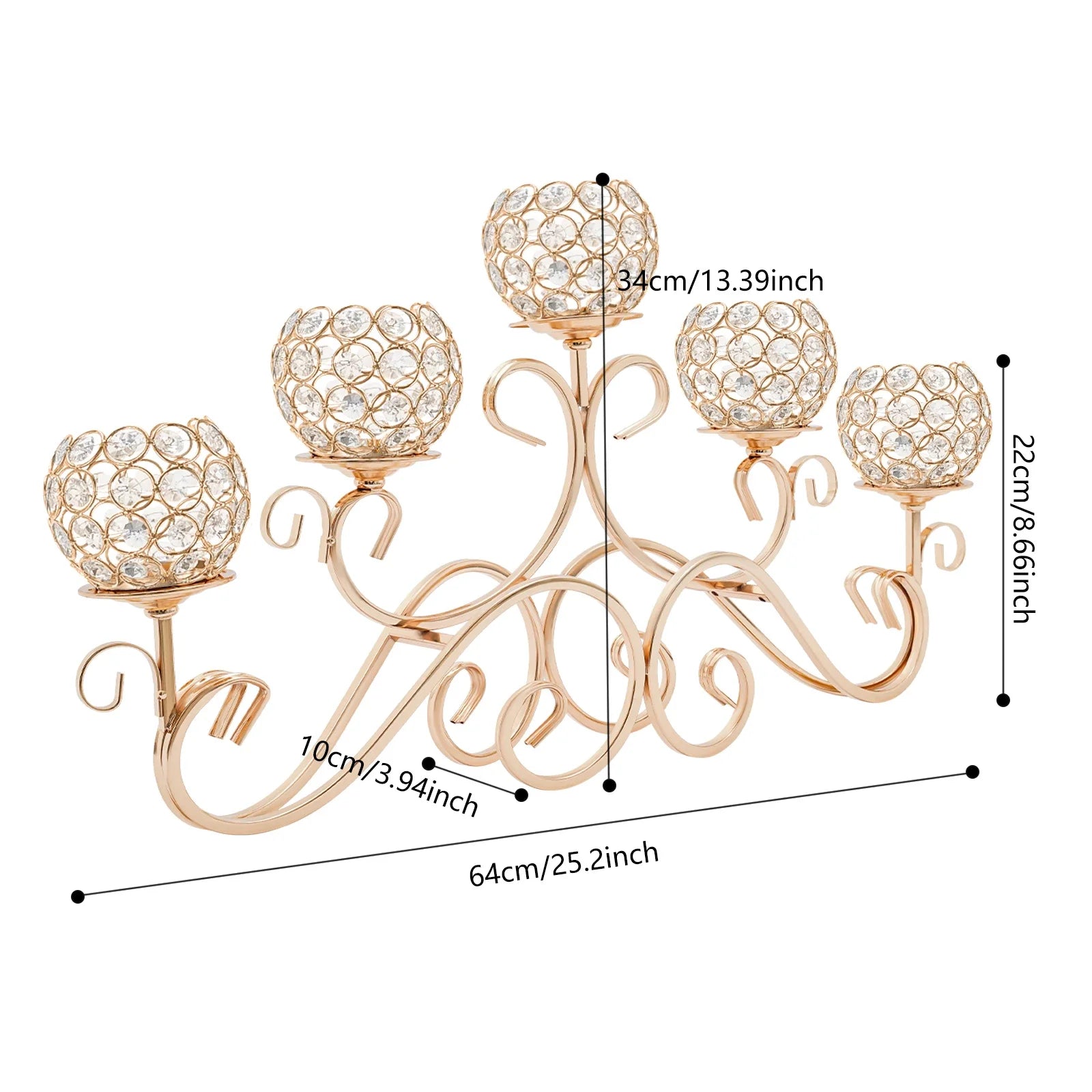 5 Arms Crystal Candle Holders, Crystal Candle Holder, Candle Holder