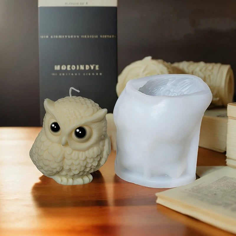 Cute Owl Candle Silicone Mold New Animal Owl Silicone Mold Owl Concrete Mould Gypsum Mold Owls Cake Molds Christmas Gift