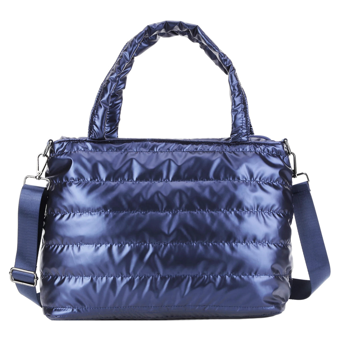 Women Padded Shoulder Bag Versatile Puffy Crossbody Bag Lightweight Solid Puffer Bag Large Capacity Casual Winter Shopping Bag