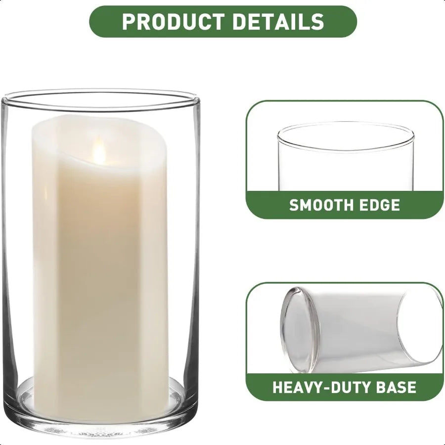 6 Inch Tall Glass Cylinder Vase for Table CenterpiecesSet of 6 Clear Glass Vases Bulk for Flowers Decor Floating Candle Wedding