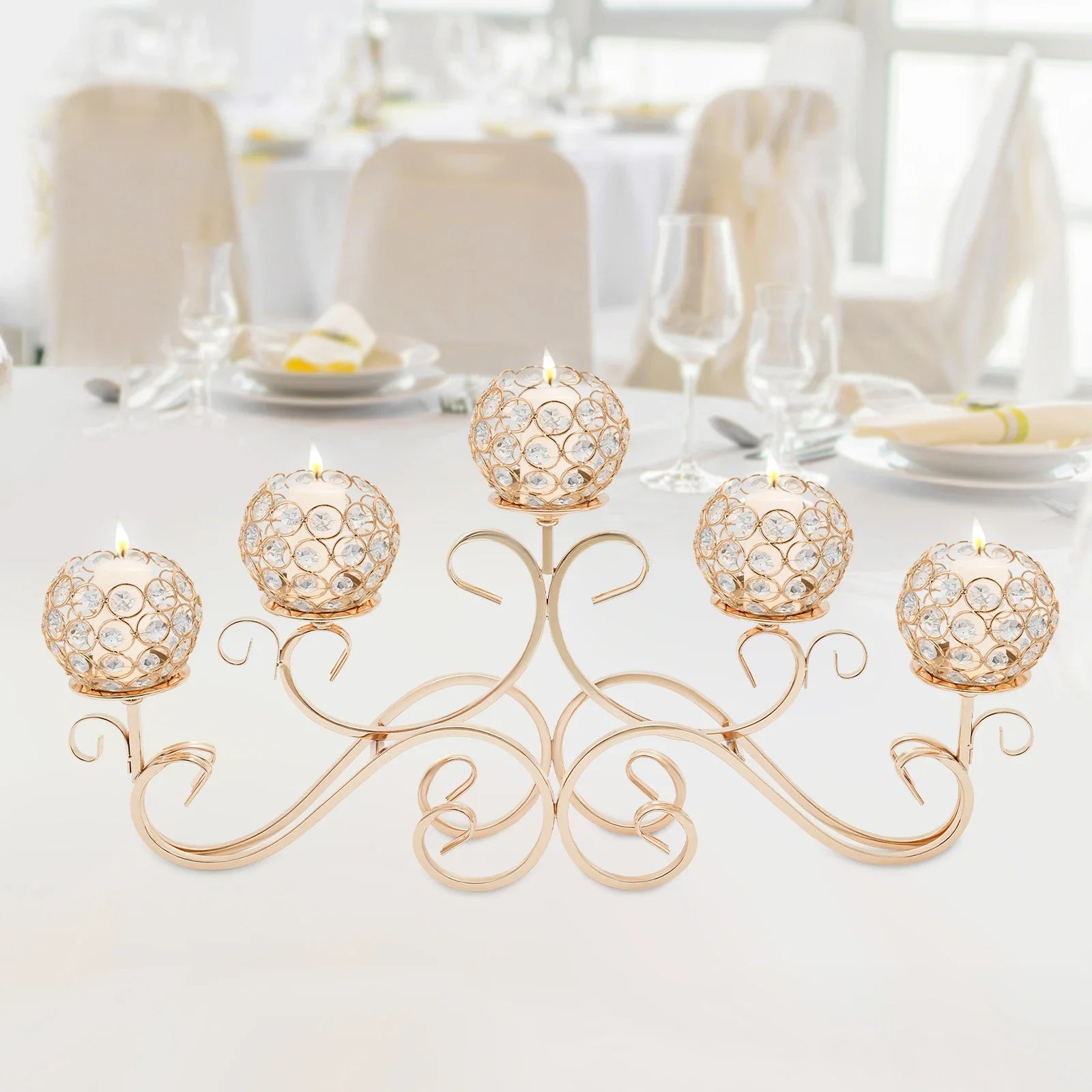 5 Arms Crystal Candle Holders, Crystal Candle Holder, Candle Holder