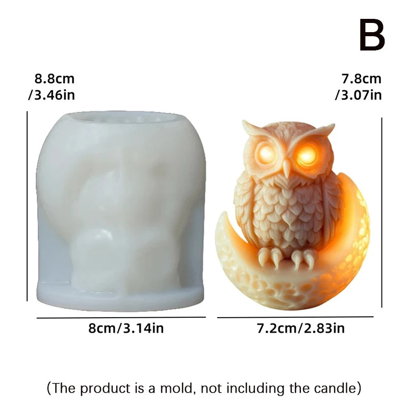 Cute Owl Candle Silicone Mold New Animal Owl Silicone Mold Owl Concrete Mould Gypsum Mold Owls Cake Molds Christmas Gift