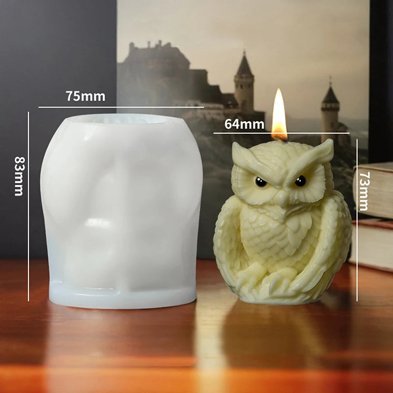 Cute Owl Candle Silicone Mold New Animal Owl Silicone Mold Owl Concrete Mould Gypsum Mold Owls Cake Molds Christmas Gift
