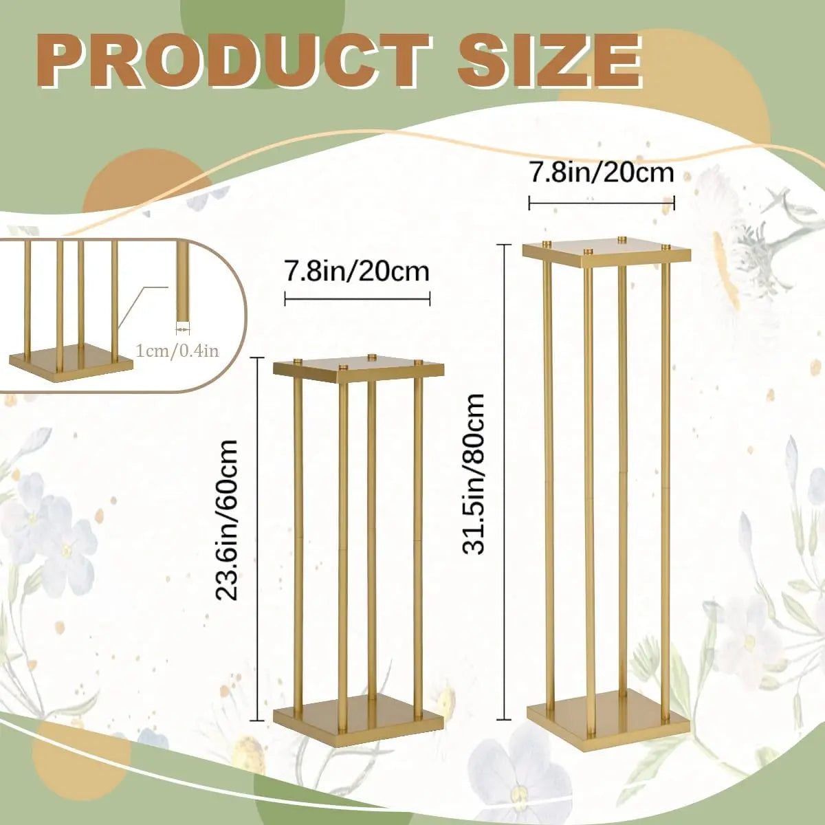 6pcs Gold Flower Stand Centerpieces for Wedding Table Decorations 31.5in Tall Metal Vases Geometric Flower Stand for Party Home