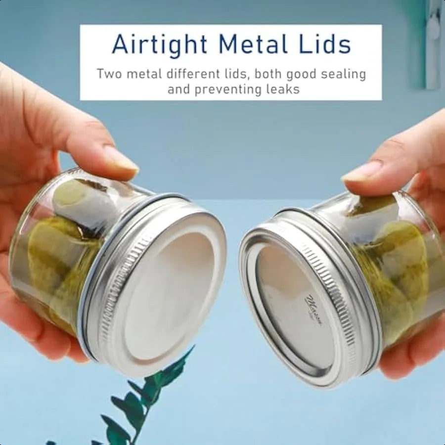 Brajttt Small Mason Jars 4oz Glass Mason Jar with Regular Lids 9 Pack Mini Jam Jars for Jelly Jam Honey Dessert Spice Wedding F