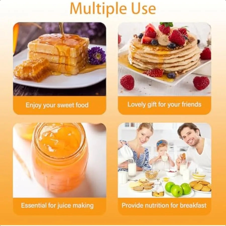 Beehive Glass Honey Jar Crystal Clear Heavy Glass Honey Pot Container for Jam Jelly Syrup Honey Jars with Dipper Ideal for Home