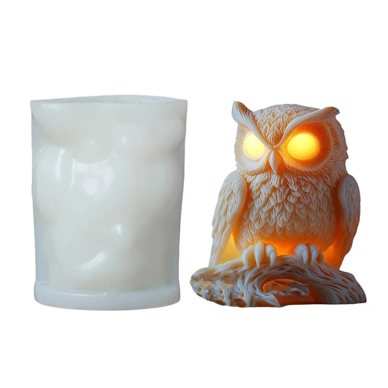 Cute Owl Candle Silicone Mold New Animal Owl Silicone Mold Owl Concrete Mould Gypsum Mold Owls Cake Molds Christmas Gift