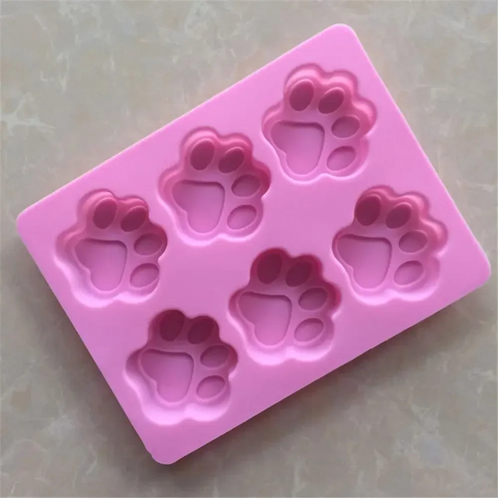 Food Grade Silicone Fondant Dog Footprint Cake Molds Cupcake Cookie Cat Paw Feet Mould Handmade Soap Mold Kitchen Baking Tool