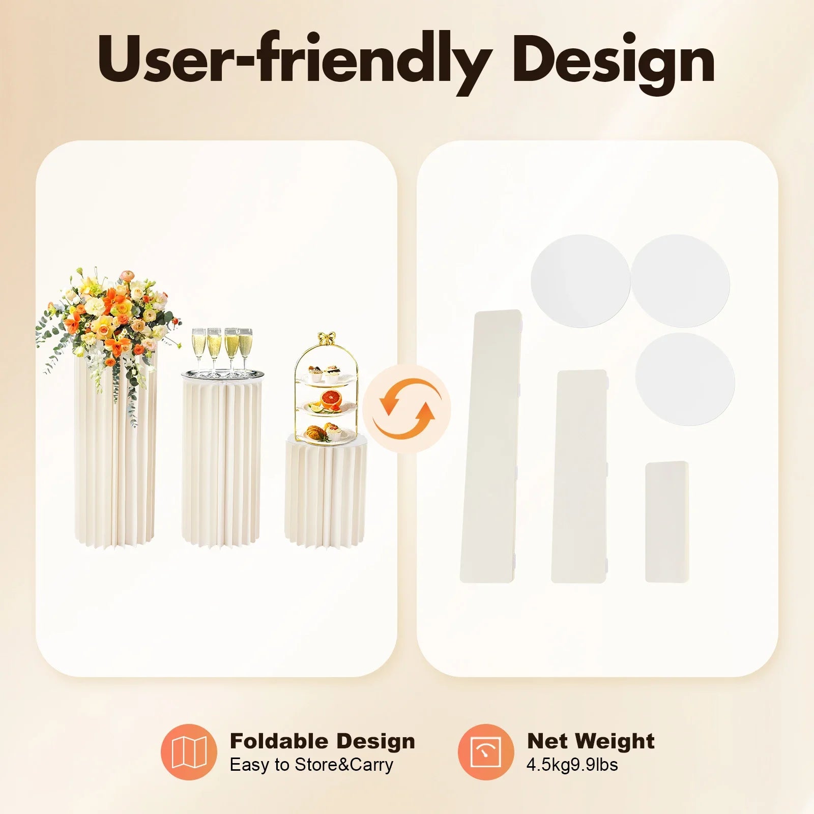 Wedding Centerpieces Cardboard Vases-Set of 3 Flower Vase Flowers Stand for Party Tables Decorations,Elegant Weddings Decoration