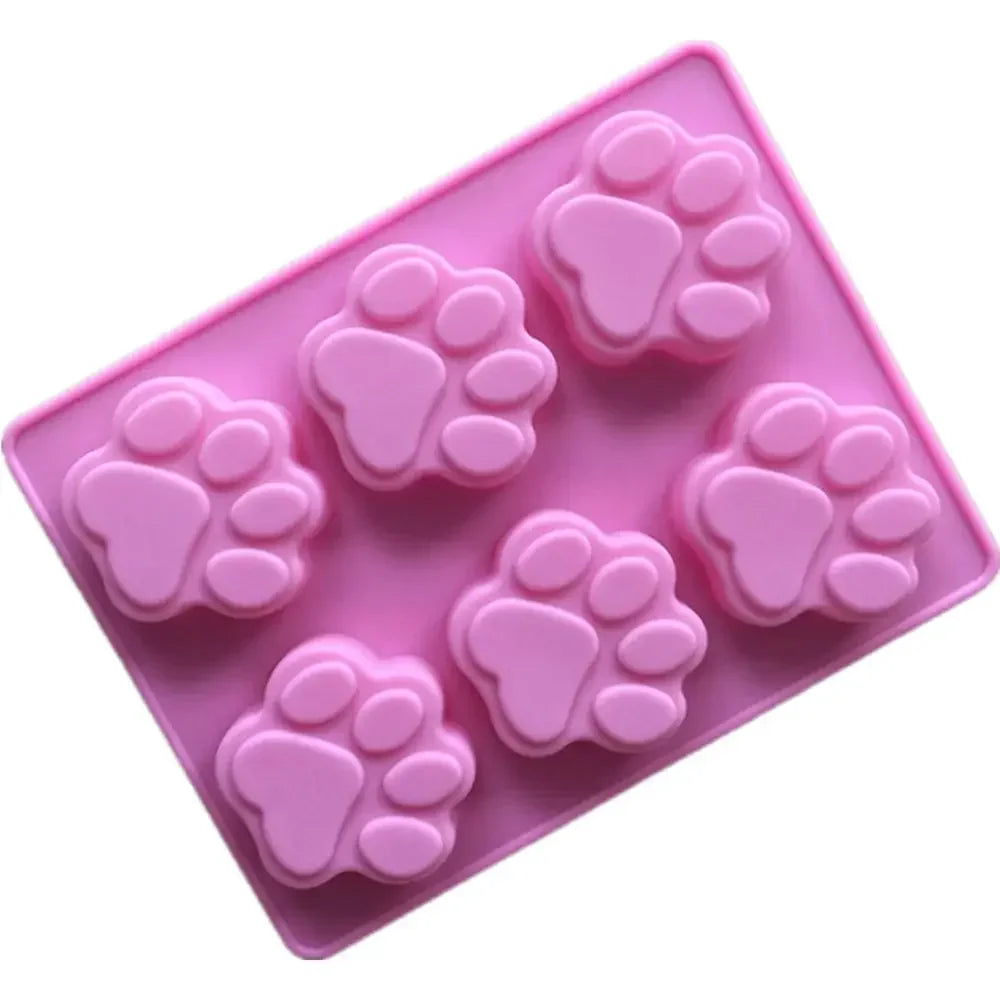 Food Grade Silicone Fondant Dog Footprint Cake Molds Cupcake Cookie Cat Paw Feet Mould Handmade Soap Mold Kitchen Baking Tool