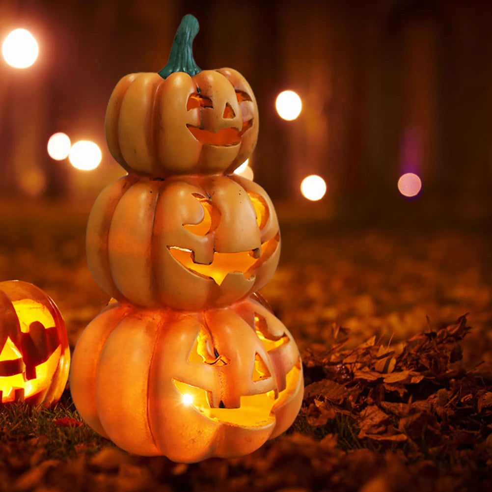 Halloween Pumpkin Light Halloween Light Up Stacked Pumpkins Halloween Party Decor Indoor Outdoor Decorations