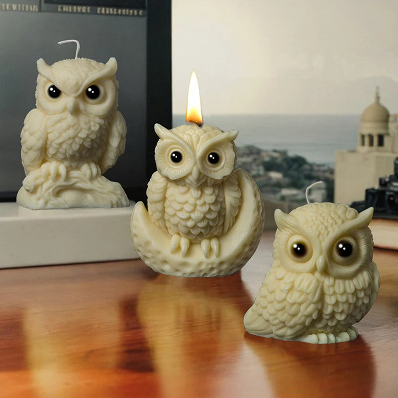 Cute Owl Candle Silicone Mold New Animal Owl Silicone Mold Owl Concrete Mould Gypsum Mold Owls Cake Molds Christmas Gift