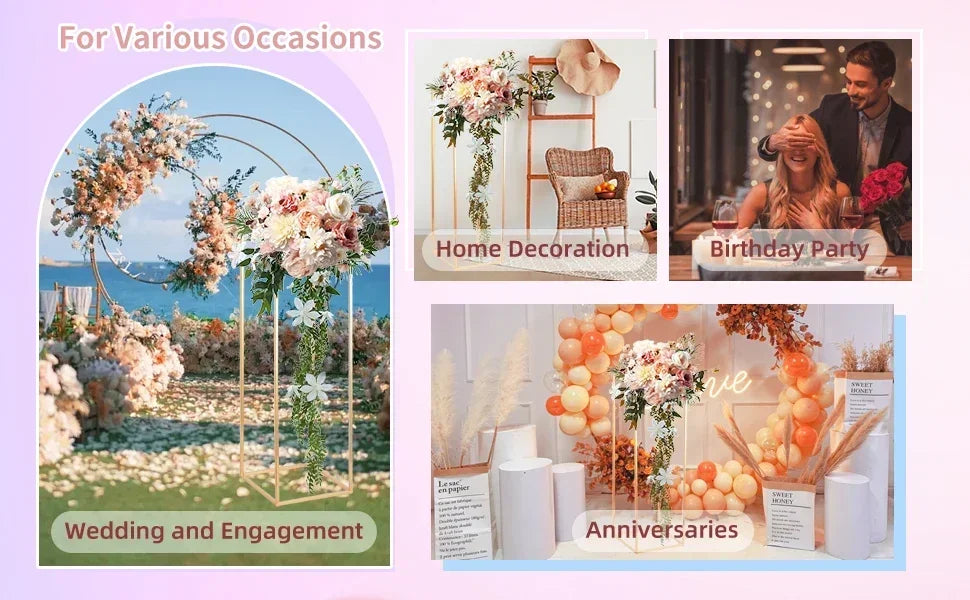 32in Tall Metal Column Wedding Flower Stand - 10pcs Large Centerpieces for Event Party Home Decorations Gold