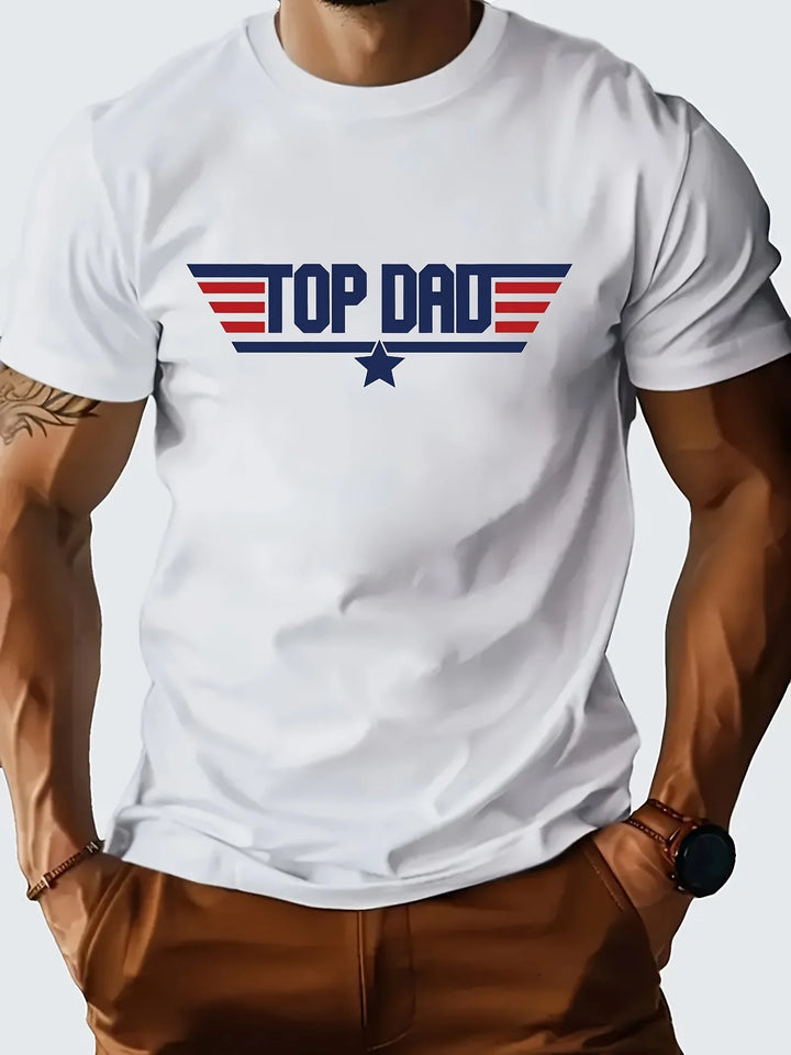 Men'S Vintage "Top Dad" Graphic T-Shirt - Cotton, Breathable & Comfortable Crew Neck Short Sleeve Tee for Golf