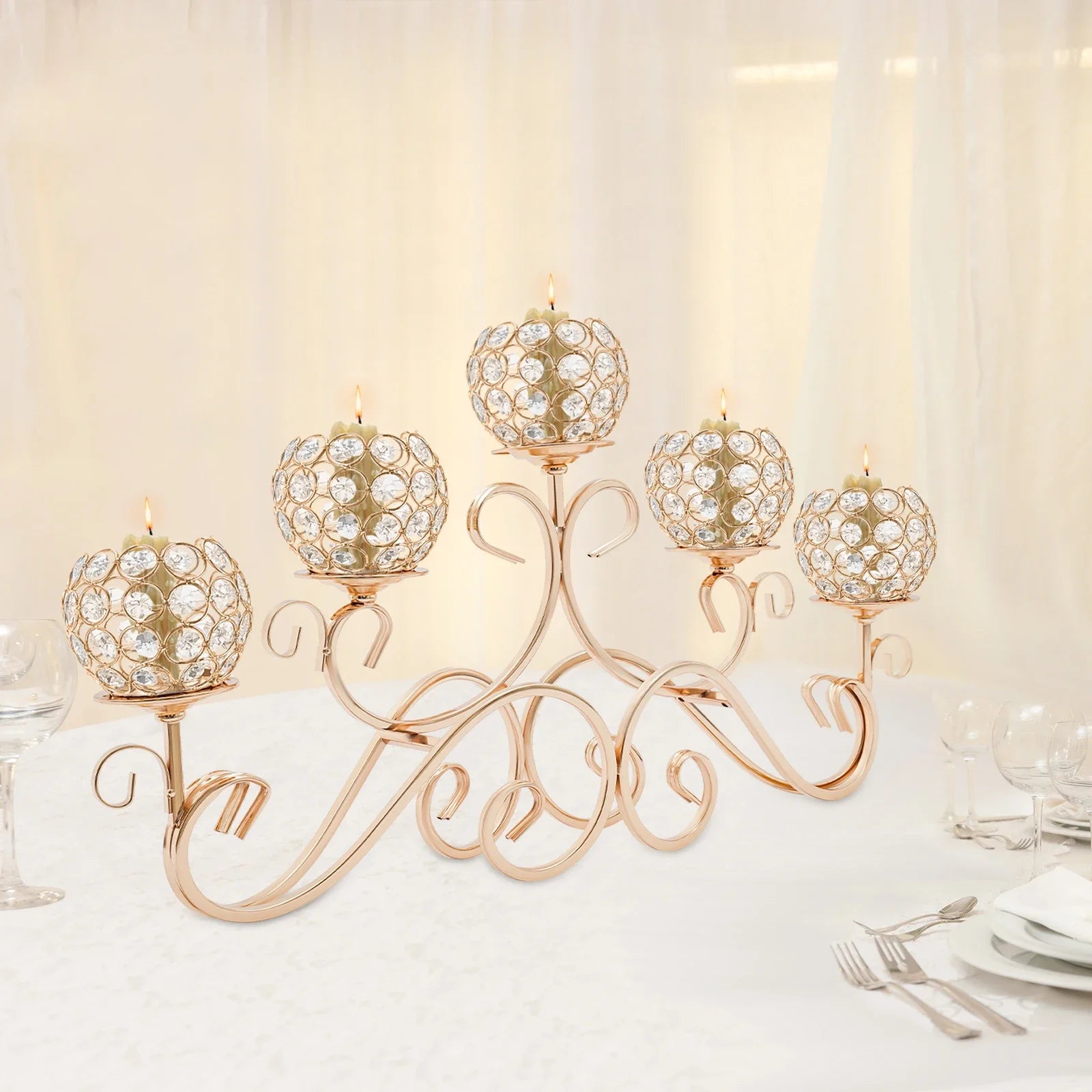 5 Arms Crystal Candle Holders, Crystal Candle Holder, Candle Holder