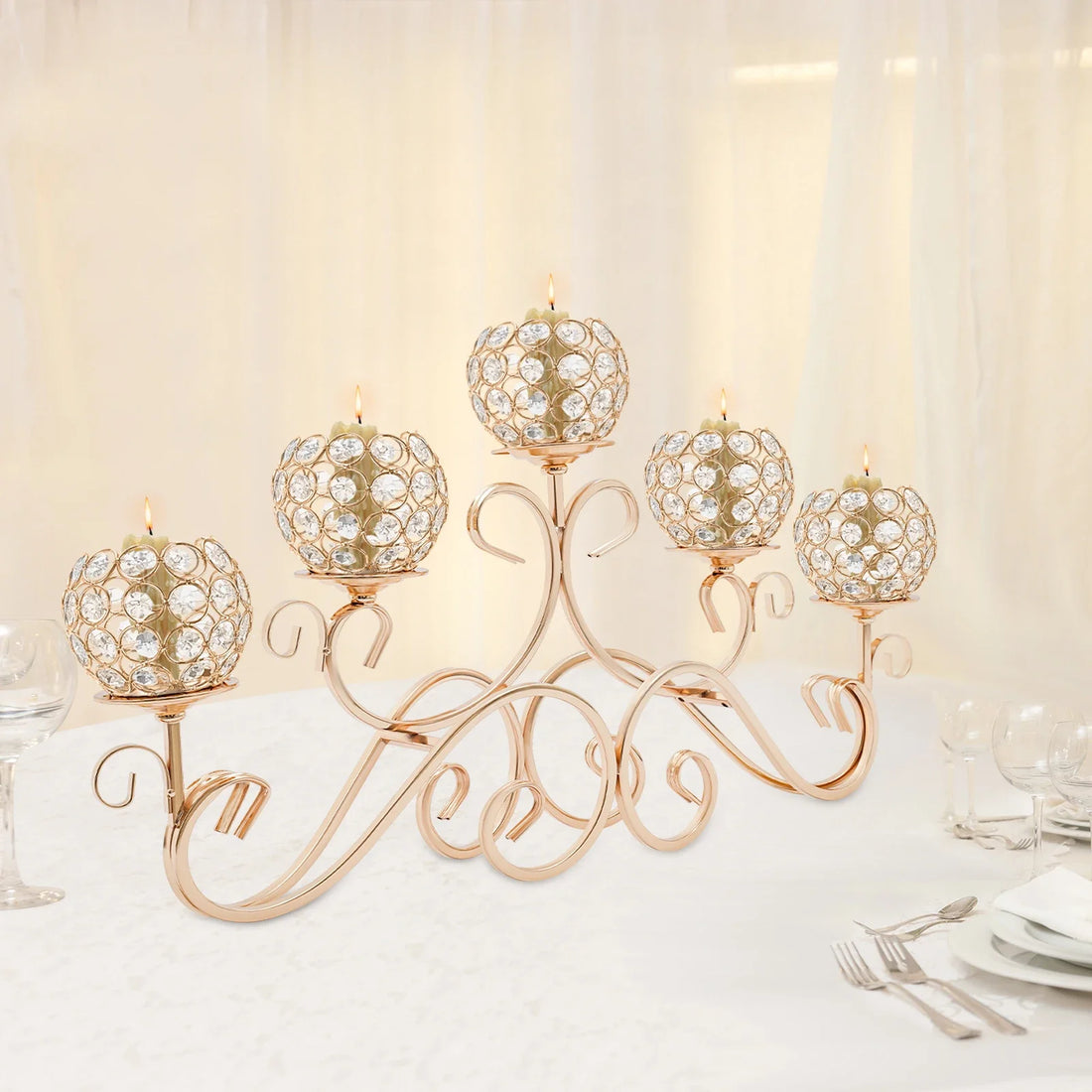5 Arms Crystal Candle Holders, Crystal Candle Holder, Candle Holder