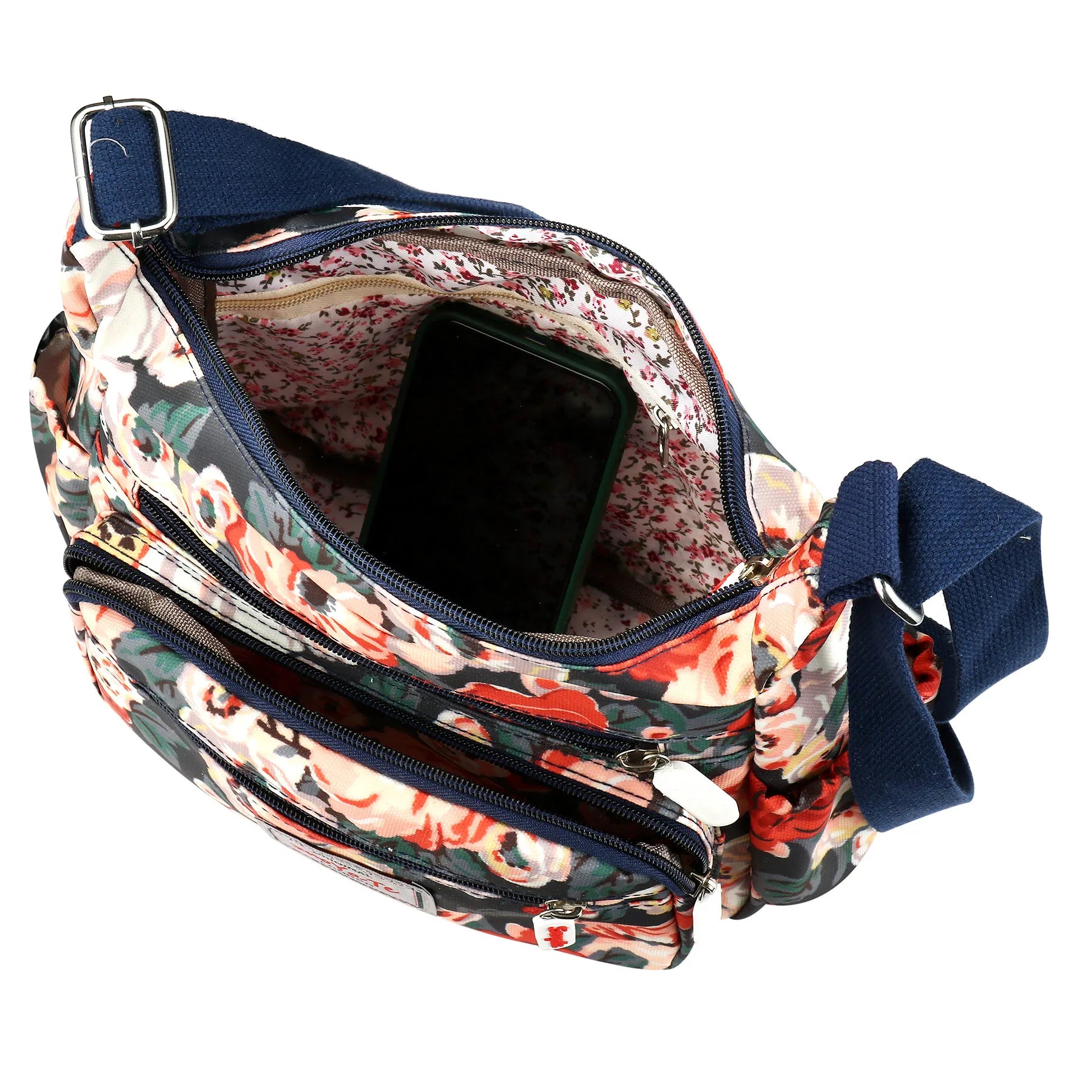 Fashion Multi-Pocket Crossbody Handbags Floral Pattern Female Shoulder Bag for Shopping Messenger Bags Waterproof Crossbody Bag