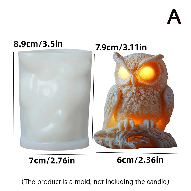 Cute Owl Candle Silicone Mold New Animal Owl Silicone Mold Owl Concrete Mould Gypsum Mold Owls Cake Molds Christmas Gift