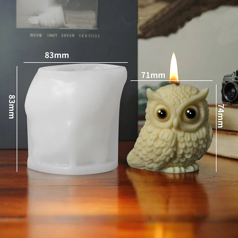 Cute Owl Candle Silicone Mold New Animal Owl Silicone Mold Owl Concrete Mould Gypsum Mold Owls Cake Molds Christmas Gift