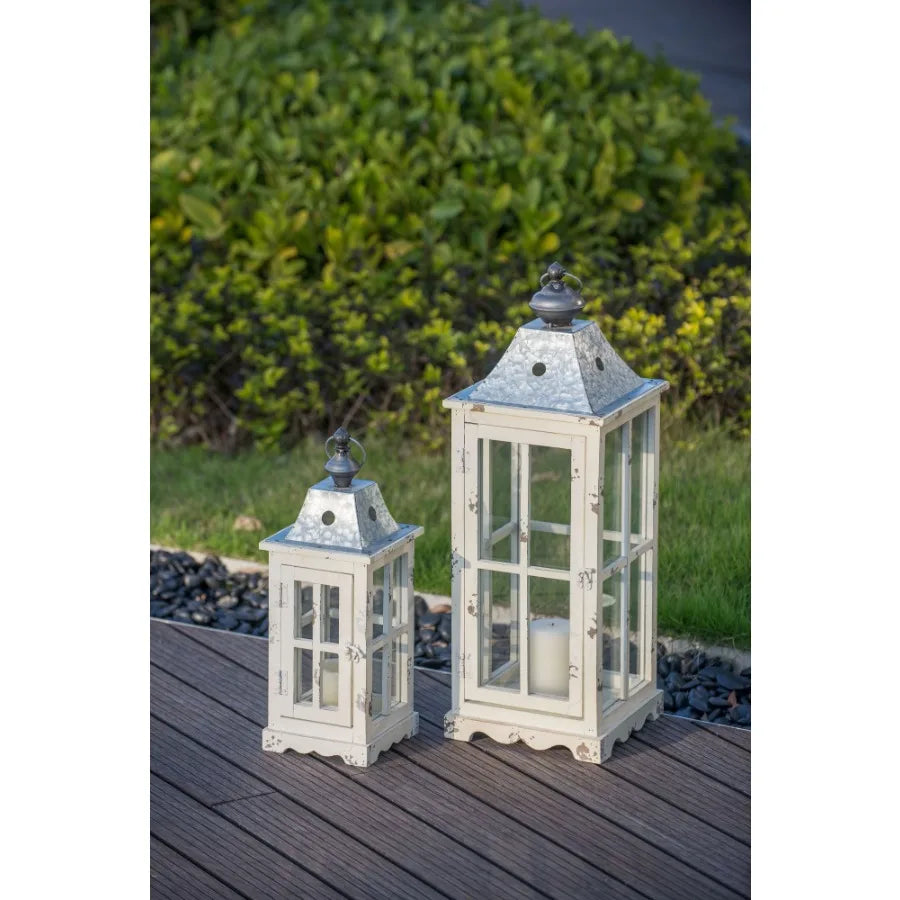 Wooden Candle Lantern Drative Hurricane Lantern Holder Dr for Indoor Outdoor Home Garden Wedding