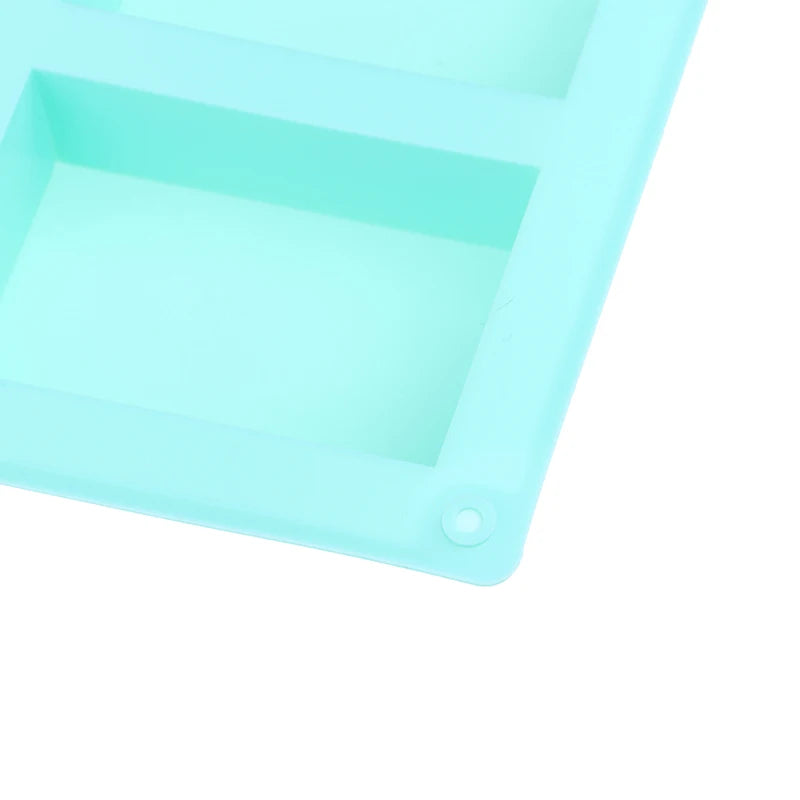 6 Cavity Square Silicone Mold for Making Soaps 3D Plain Soap Mold Rectangle DIY Handmade Soap Form Tray Mould