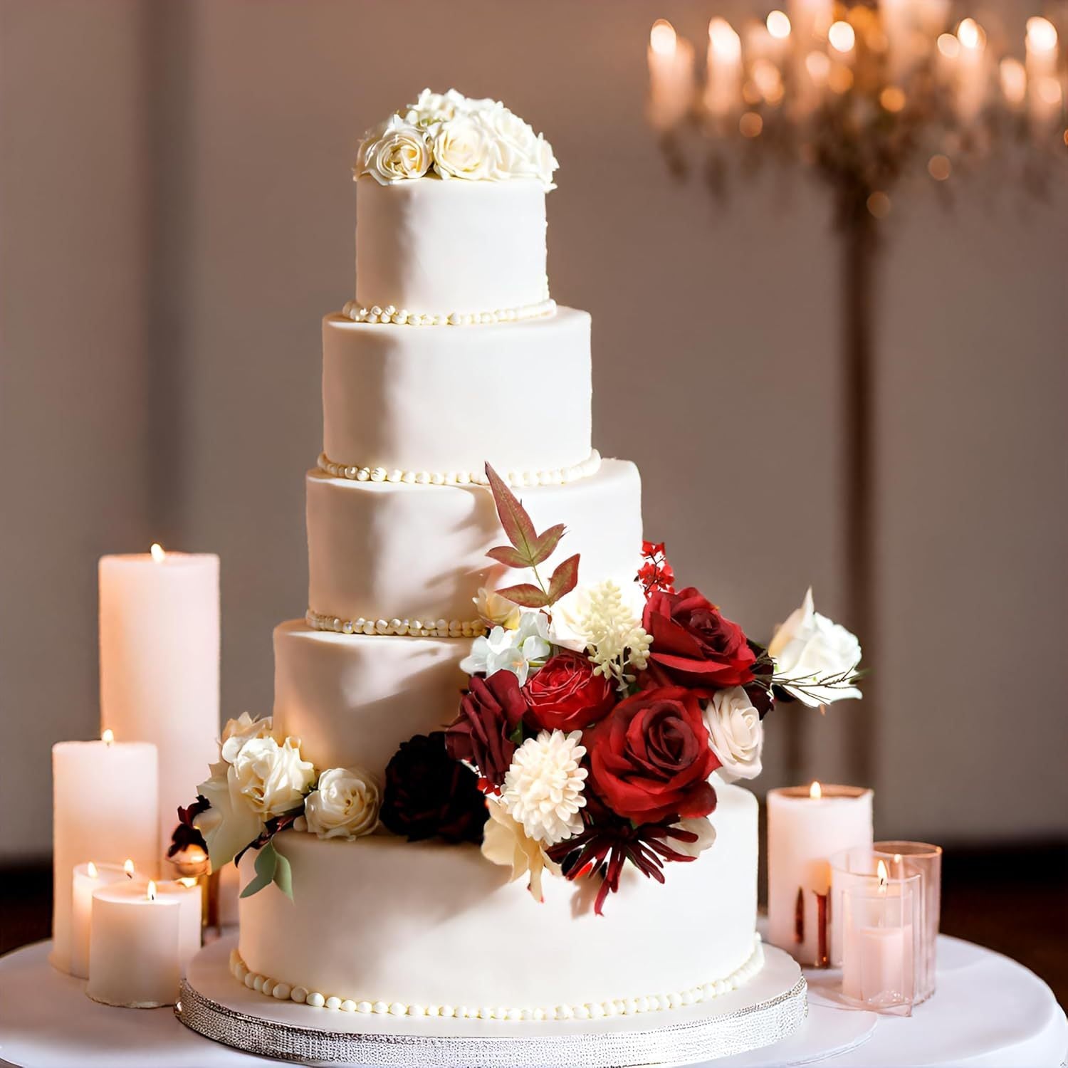 Artificial Flowers for DIY Wedding Centerpieces Decorations, Fake Rose Dahlia Sunflower Flowers for Decoration DIY